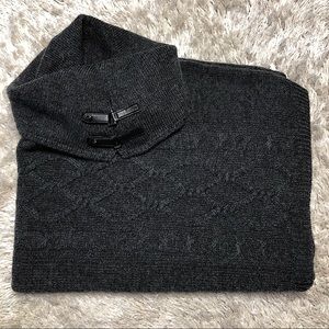 Catherine Maladreno Wool Blend Turtleneck Poncho